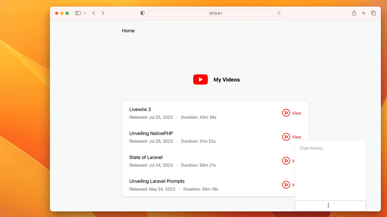 chat widget with persist