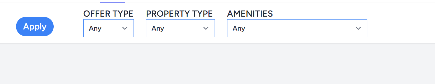 3 dropdowns from the $filter array are displayed