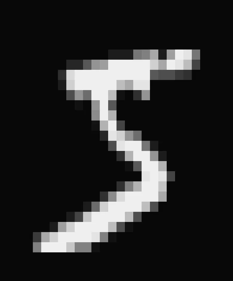 Sample image of number 5 digit heatmap