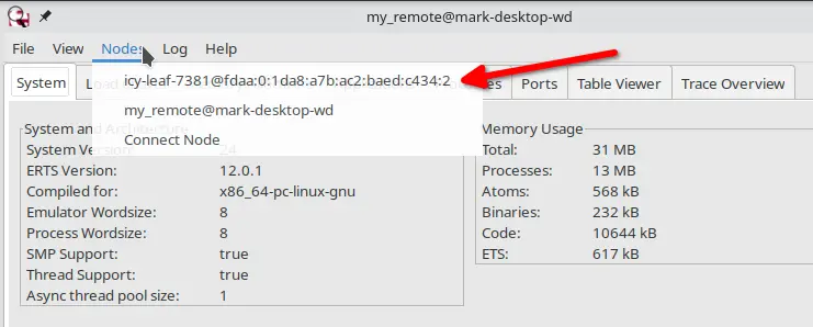 Observer connected to local node