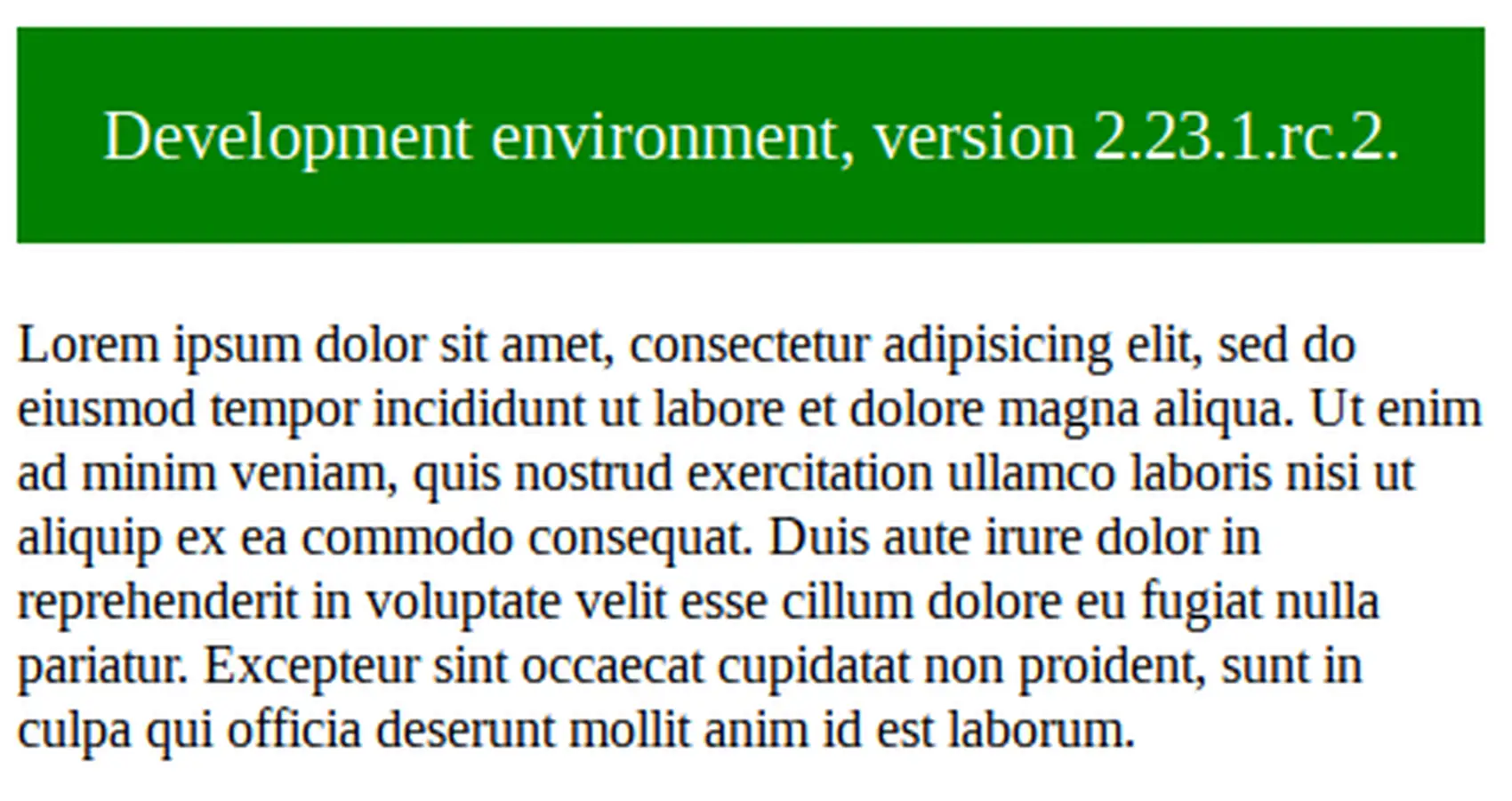 Staging Environment